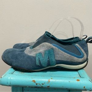 Merrell Paloma Blizzard Blue Suede Slip On Sneakers Size 7.5